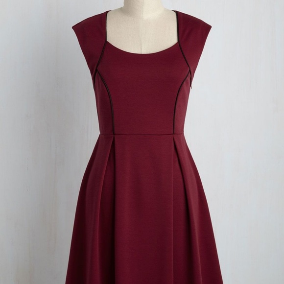 ModCloth "Talking 'Bout My Delegation" Wine Dress - Picture 8 of 8